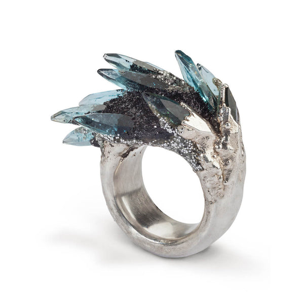 Small Spiky Blue Ring